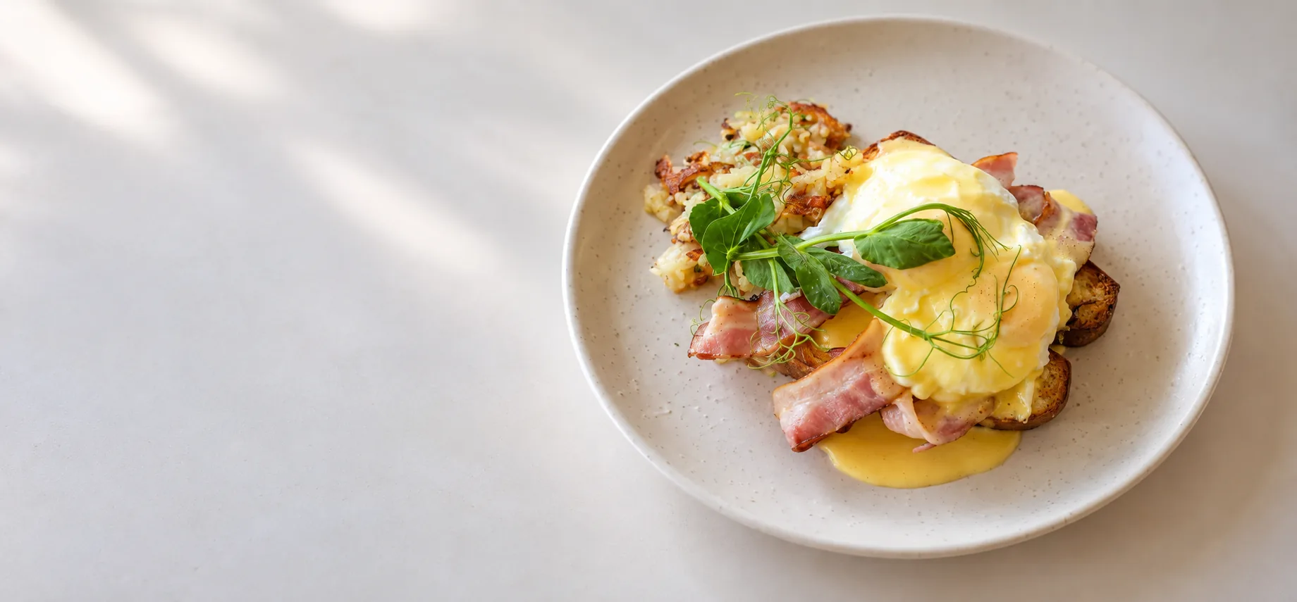 Breakfast plates on a table at The Food Room