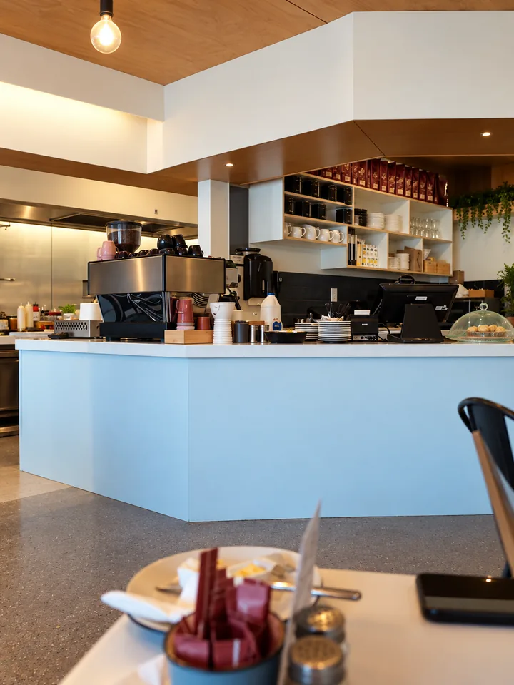 The Food Room coffee counter and dining room