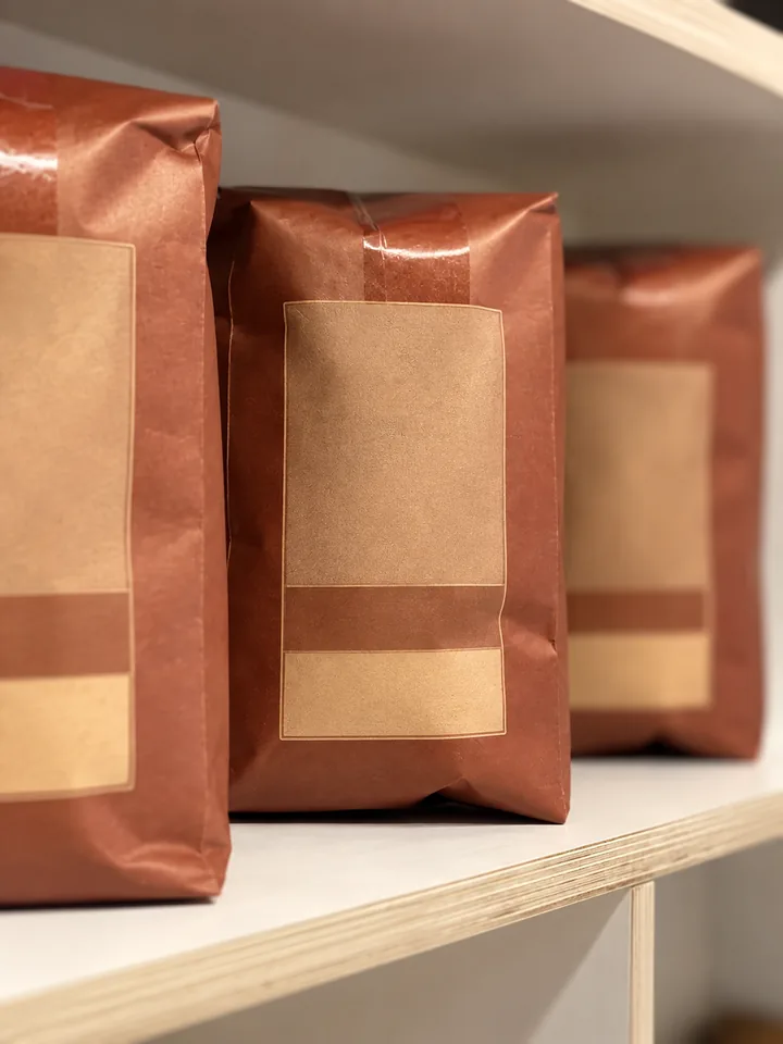 Hummingbird Coffee Roasters bags on a shelf