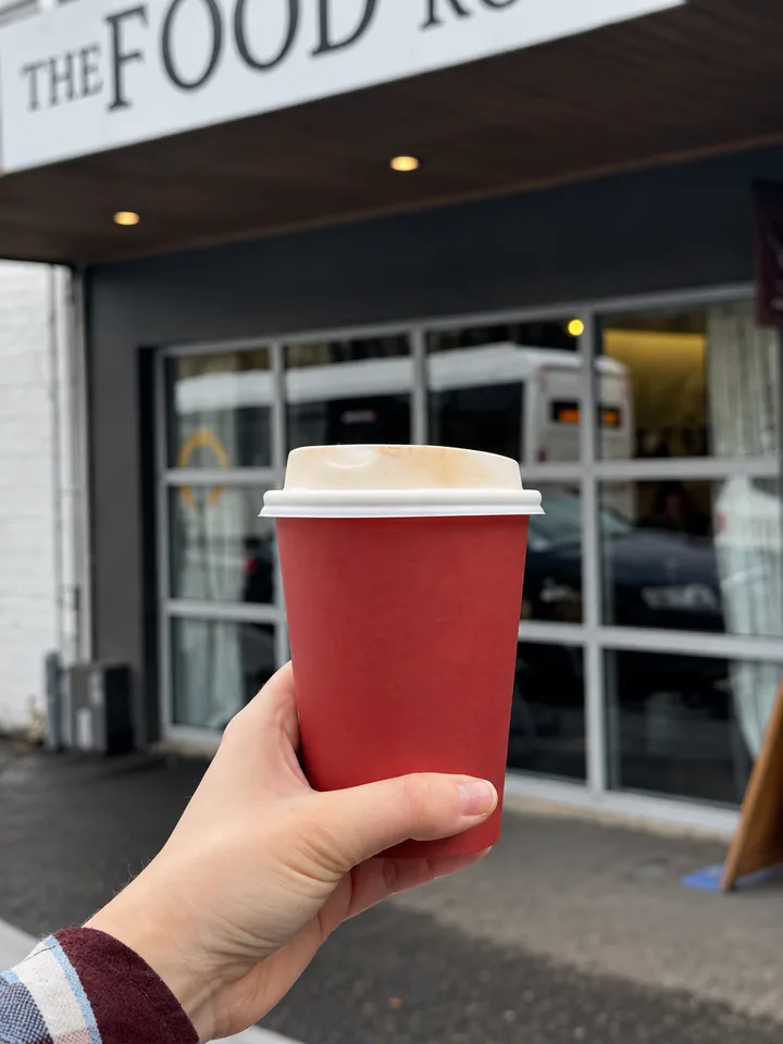 Takeaway coffee outside The Food Room